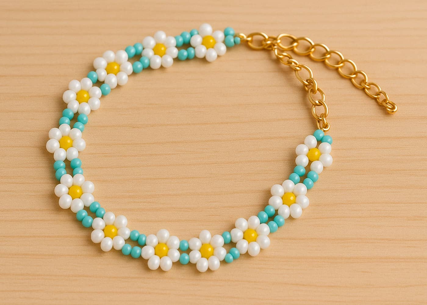 bracelet perle fleur